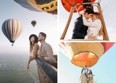 Proposal in a hot air balloon in Pamukkale